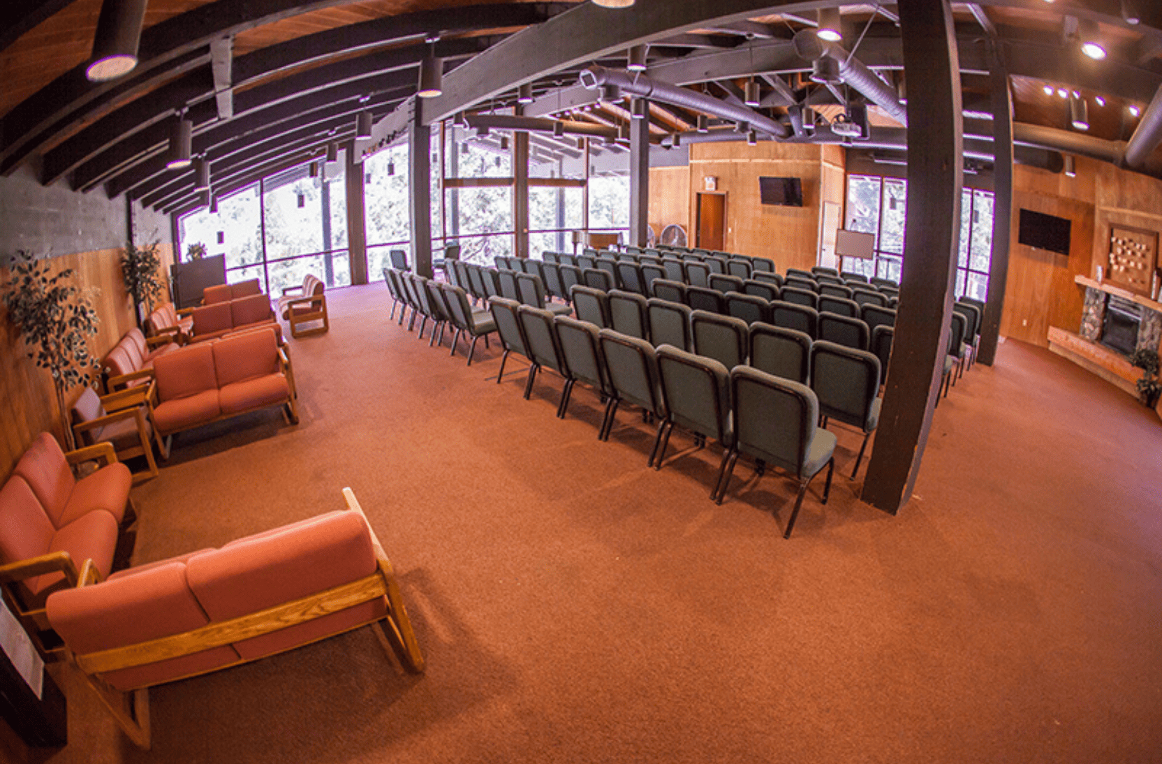 Inside Blinco Lounge with chairs set up for a meeting