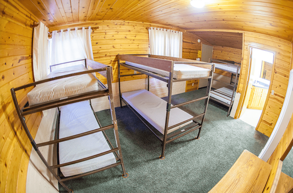 Cabin room full of bunkbeds