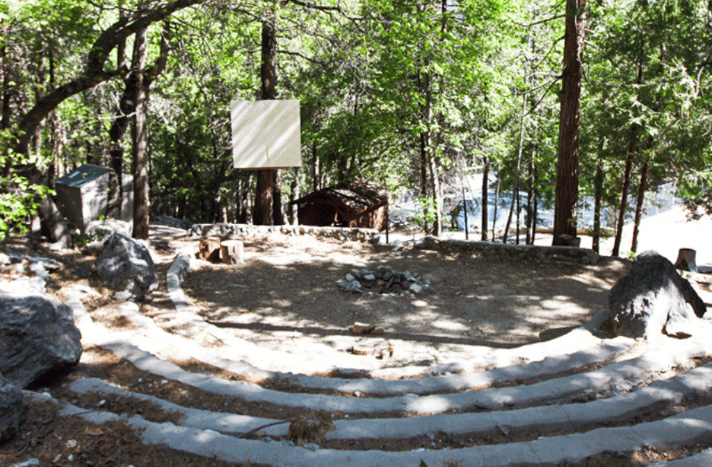 View of outdoor amphitheater with fire pit
